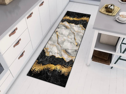 Bedside kitchen rug runners black colour